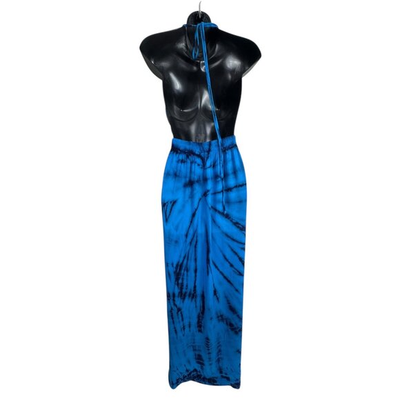 Young Fabulous Broke Brooks Blue Dream Wash Halter Maxi Dress - Picture 6 of 8